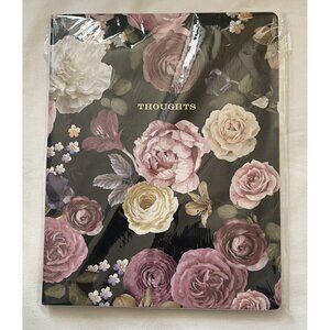 GEORGE STANLEY JOURNAL NOTEBOOK BLACK CABBAGE  ROSES SOFT COVER 96 SHEETS Ruled
